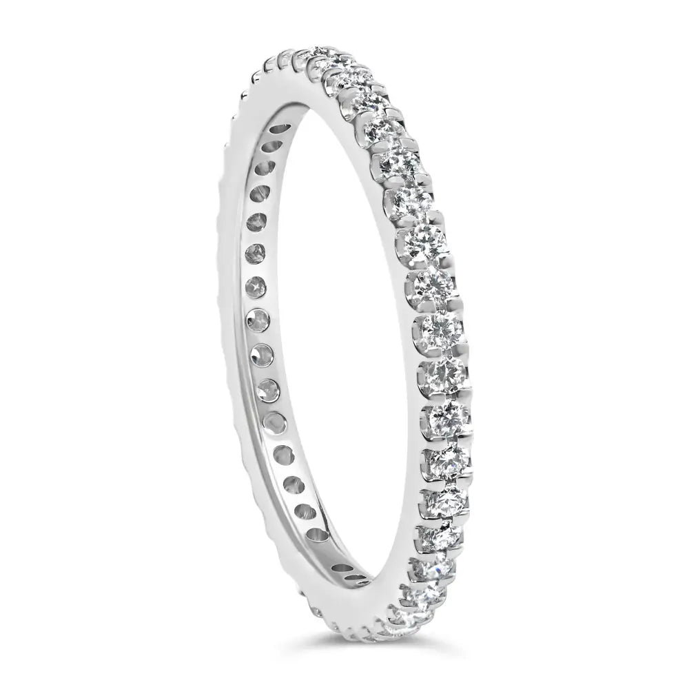 Exquisite White Gold Shared Prong Eternity Band with Diamond Brilliance