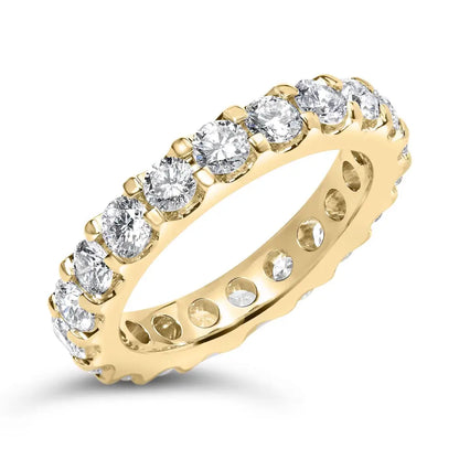 Exquisite Yellow Gold Shared Prong Eternity Band with Round Diamonds