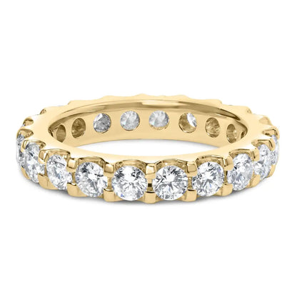 Exquisite Yellow Gold Shared Prong Eternity Band with Round Diamonds