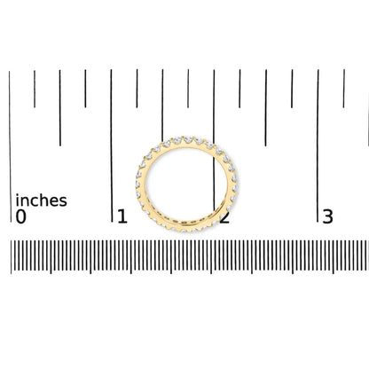 Exquisite Yellow Gold Shared Prong Eternity Band with Round Diamonds