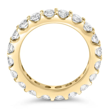 Exquisite Yellow Gold Shared Prong Eternity Band with Round Diamonds