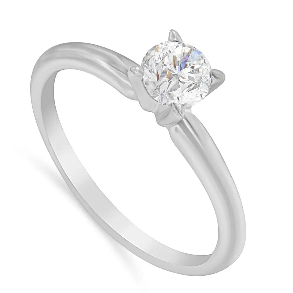 Gia Certified 14k Gold 1/2 Cttw Diamond Solitaire Engagement Ring (h Color Si1 Clarity) - Fine Jewelry us Direct