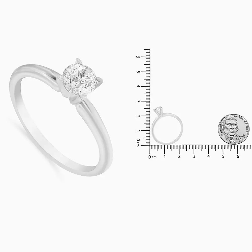 Gia Certified 14k Gold 1/2 Cttw Diamond Solitaire Engagement Ring (h Color Si1 Clarity) - Fine Jewelry us Direct