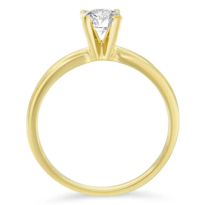 Gia Certified 14k Gold Half Carat Diamond Solitaire Engagement Ring