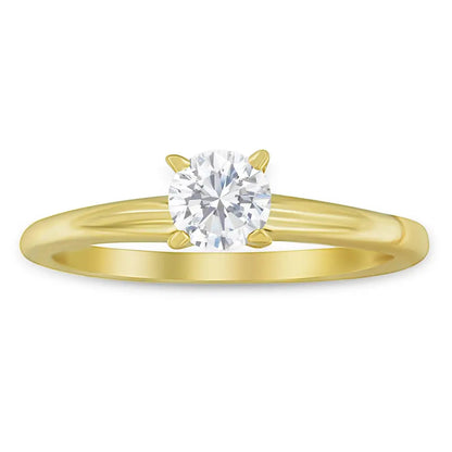 Gia Certified 14k Gold Half Carat Diamond Solitaire Engagement Ring