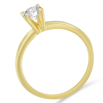 Gia Certified 14k Gold Half Carat Diamond Solitaire Engagement Ring