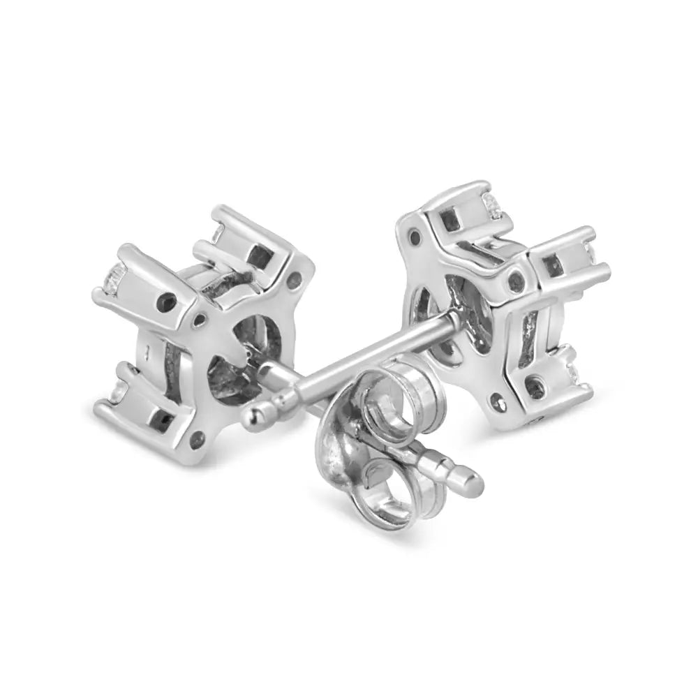 Glamorous Miracle Plate Set Shaped Stud Earrings in Sterling Silver