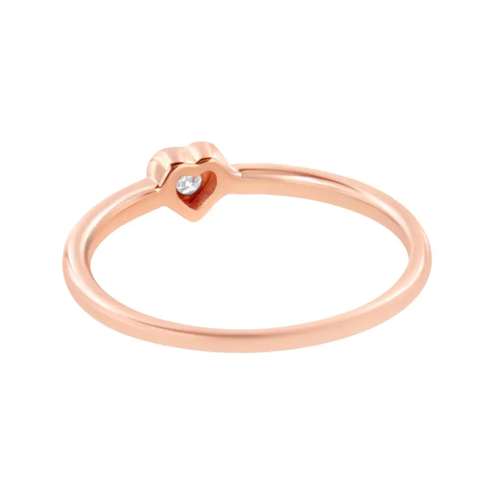 Heart Shaped Promise Ring in 14k Rose Gold Plated Silver Miracle Set