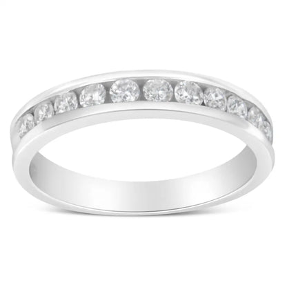 Igi Certified 1/2 Cttw Round Brilliant Cut Diamond 18k White Gold Channel Set Eternity Style Wedding Band Ring (h-i