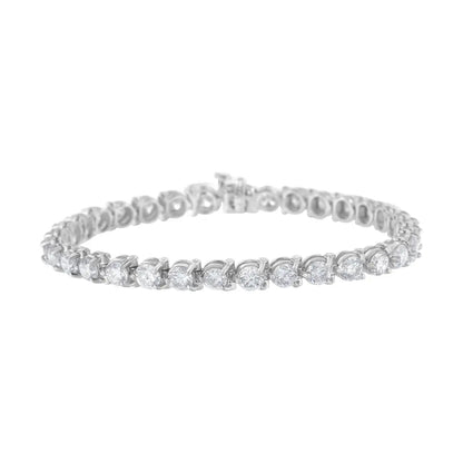 Igi Certified 10.0 Cttw Round-brilliant Diamond 14k White Gold Martini Style 7’’ Tennis Bracelet (g-h Color I1-i2