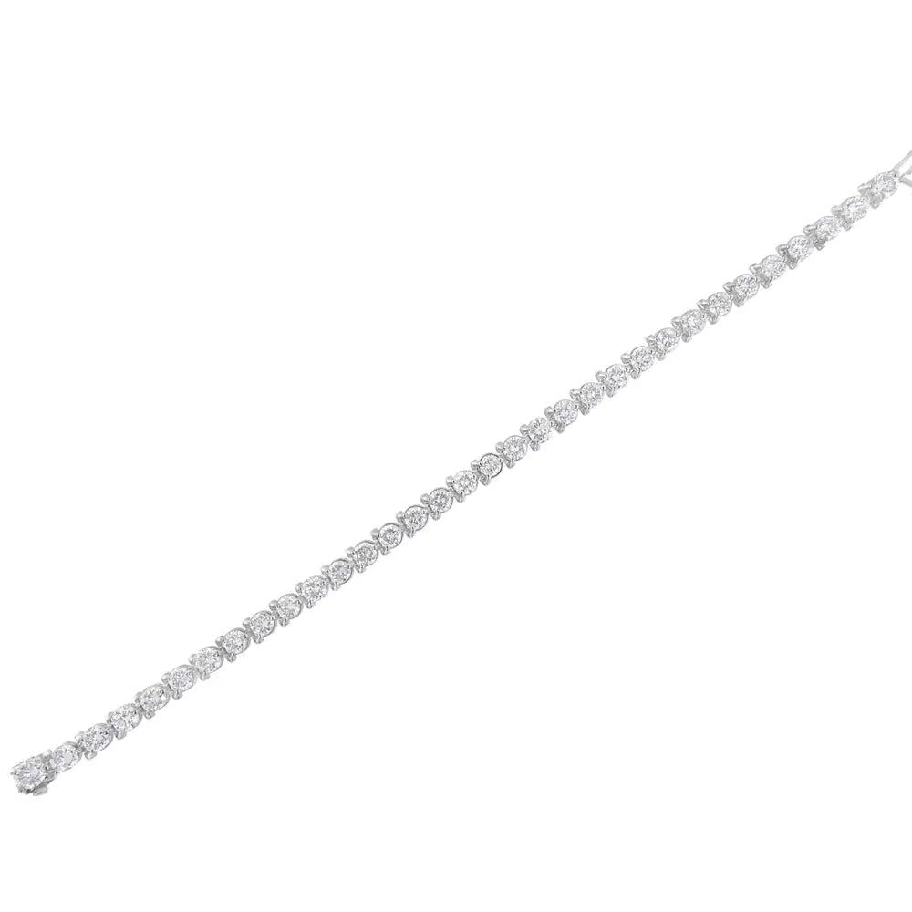 Igi Certified 10.0 Cttw Round-brilliant Diamond 14k White Gold Martini Style 7’’ Tennis Bracelet (g-h Color I1-i2