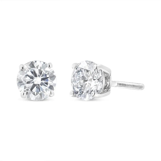 Igi Certified 14k White Gold 1 1/2 Cttw Lab Grown Diamond Solitaire Stud Earrings with Screwbacks (i-j Color Vvs2-vs1