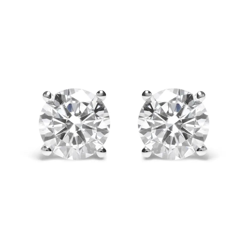 Igi Certified 14k White Gold 5.00 Cttw Round Brilliant-cut Lab Grown Diamond Classic 4-prong Stud Earrings with Screw