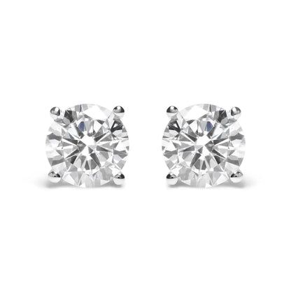 Igi Certified 14k White Gold 5.00 Cttw Round Brilliant-cut Lab Grown Diamond Classic 4-prong Stud Earrings with Screw