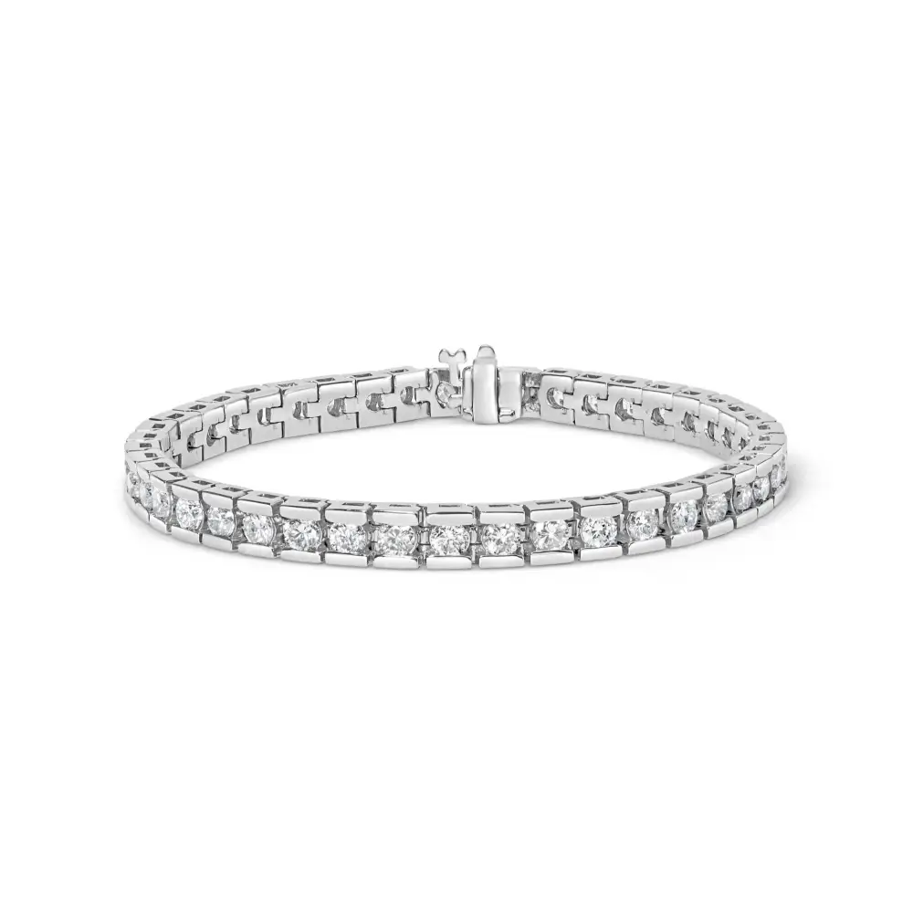 Igi Certified 14k White Gold 6.0cttw Channel Set Round Diamond Tennis Bracelet (i-j Color I1-i2 Clarity) - 7’’