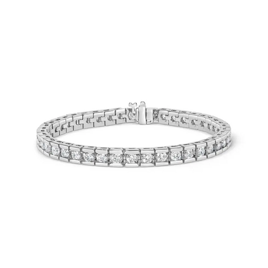 Igi Certified 14k White Gold 6.0cttw Channel Set Round Diamond Tennis Bracelet (i-j Color I1-i2 Clarity) - 7’’