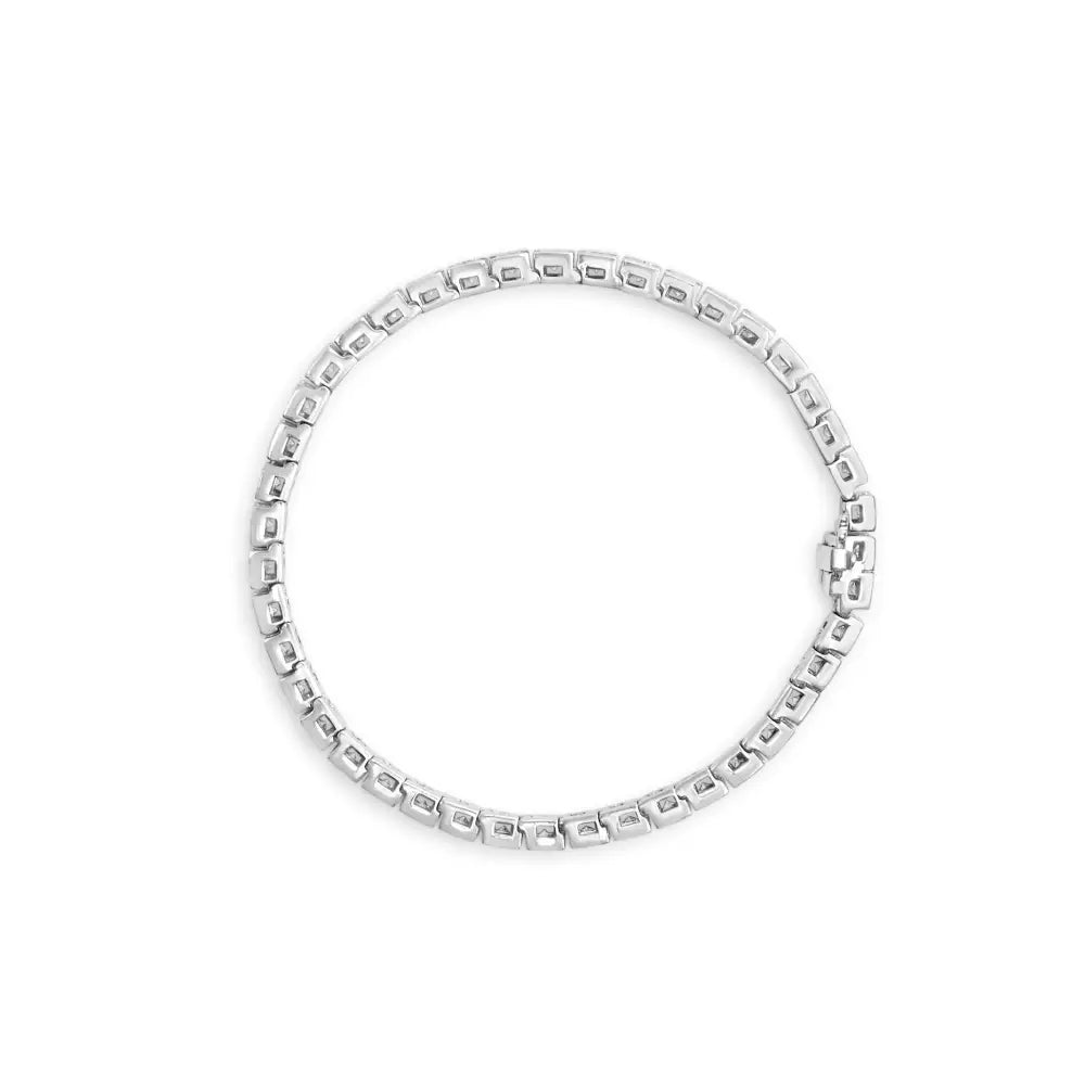 Igi Certified 14k White Gold 6.0cttw Channel Set Round Diamond Tennis Bracelet (i-j Color I1-i2 Clarity) - 7’’