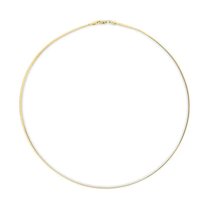 Imperial Herringbone Chain Necklace in Solid 14k Gold for All Styles - Yellow