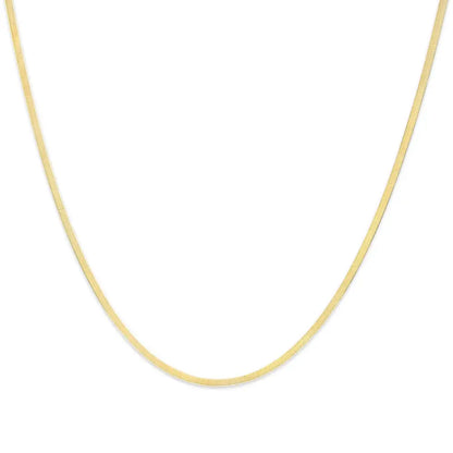 Imperial Herringbone Chain Necklace in Solid 14k Gold for All Styles - Yellow