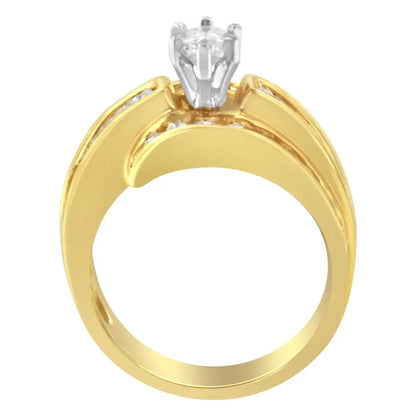 Luxurious 14kt Two-toned Diamond Cocktail Ring with Stunning Clarity - 7