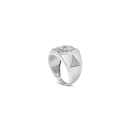 Men’s.925 Sterling Silver 1/2 Cttw Multi-diamond Hexagon Frame Ring (i-j Color I3 Clarity) - Fine Jewelry us Direct