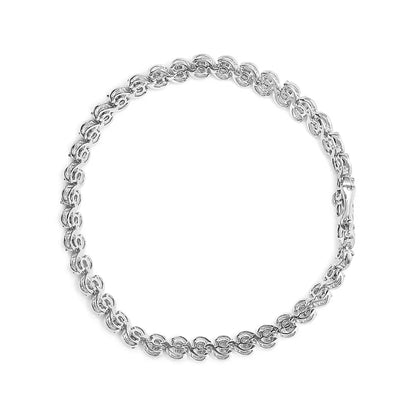 Miracle Set Diamond.25 Cttw Tennis Bracelet in.925 Sterling Silver