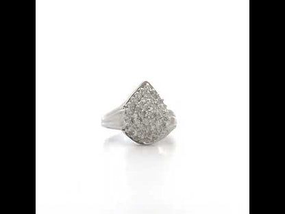 10K White Gold 1/2 Cttw Diamond Pear Shaped Cluster Ring (H-I Color, I1-I2 Clarity)