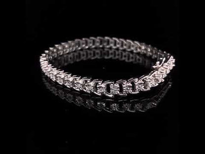 .925 Sterling Silver 1/4 Cttw Diamond Open Link Bracelet (I-J Color, I3 Clarity)