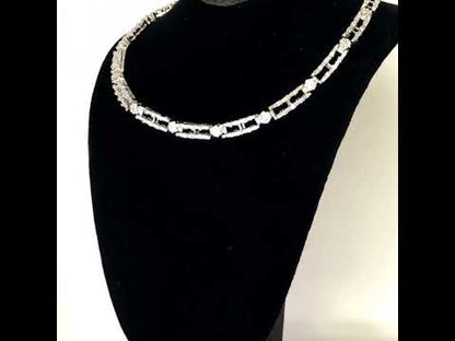 AGS Certified 14K White Gold 8 1/2 Cttw Diamond Choker Necklace (G-H, SI2-I1)