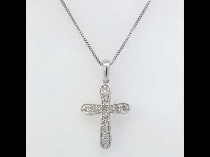 Elegant .925 Sterling Silver Diamond Cross Pendant Necklace for Womens Jewelry