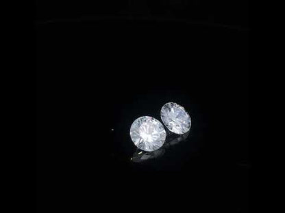 GIA Certified 14K White Gold 6.0 Cttw Diamond Solitaire Stud Earrings (F, VS2)