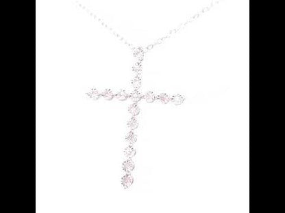 Sterling Silver 1/6 cttw Diamond Cross Pendant Necklace - Elegant and Dazzling