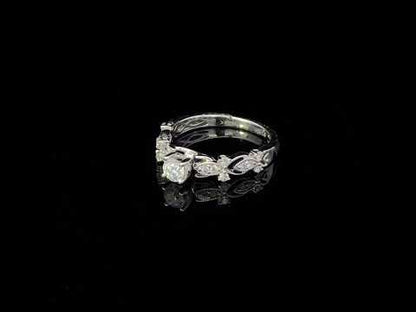 14K White Gold 1/2 Cttw Diamond Vintage Style Engagement Ring (G-H , VS2-SI1 )