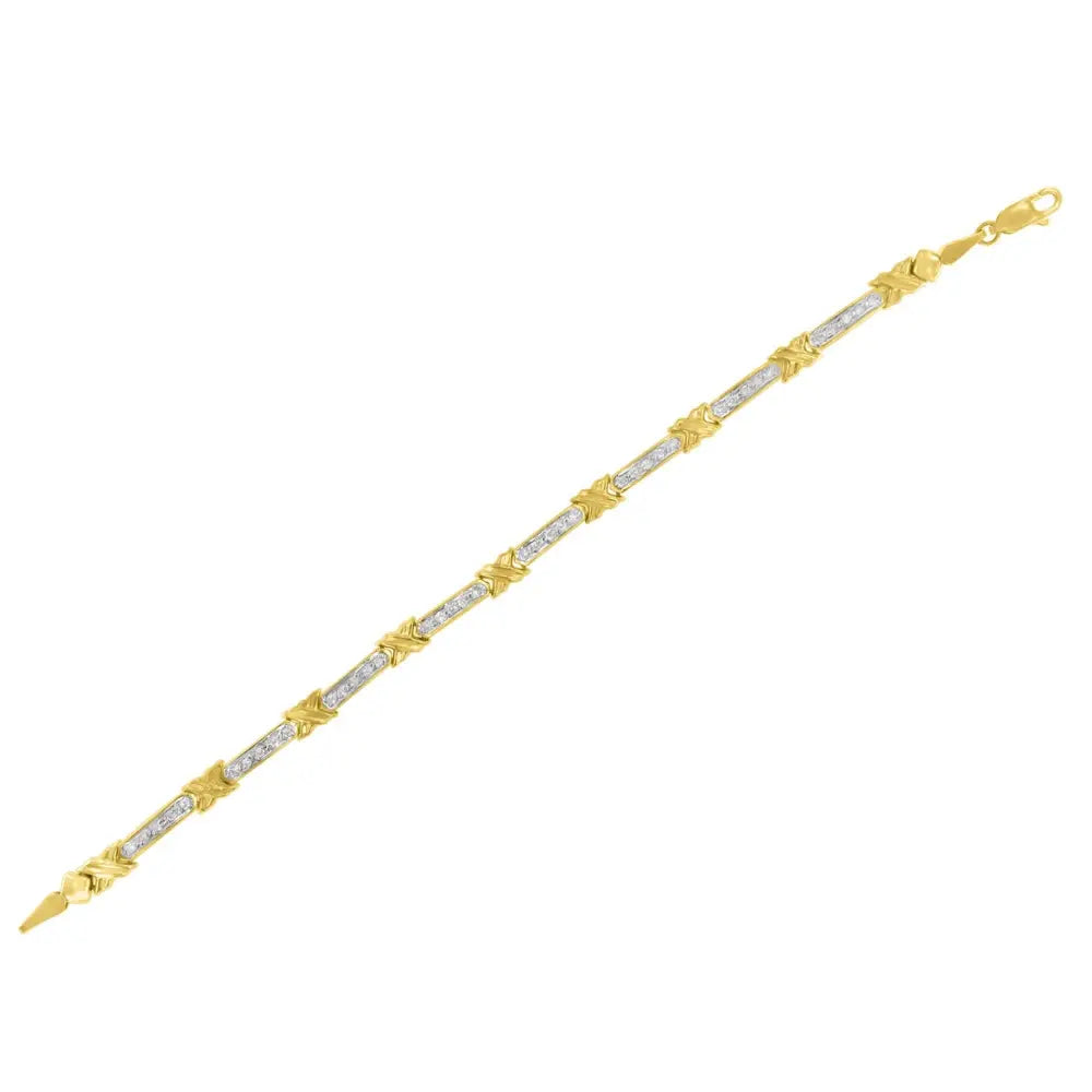 Stunning 1/2 Cttw Diamond X-link Bracelet – 10k Gold (i-j Color I1-i2