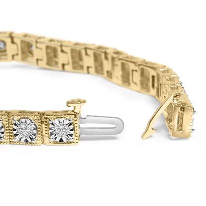 Radiant 14k Gold Plated Miracle Set Diamond Tennis Bracelet