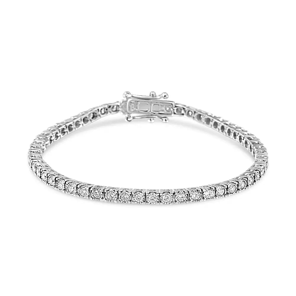 Radiant 14k White Gold 2.0 Cttw Miracle Set Round-cut Lab Grown Diamond