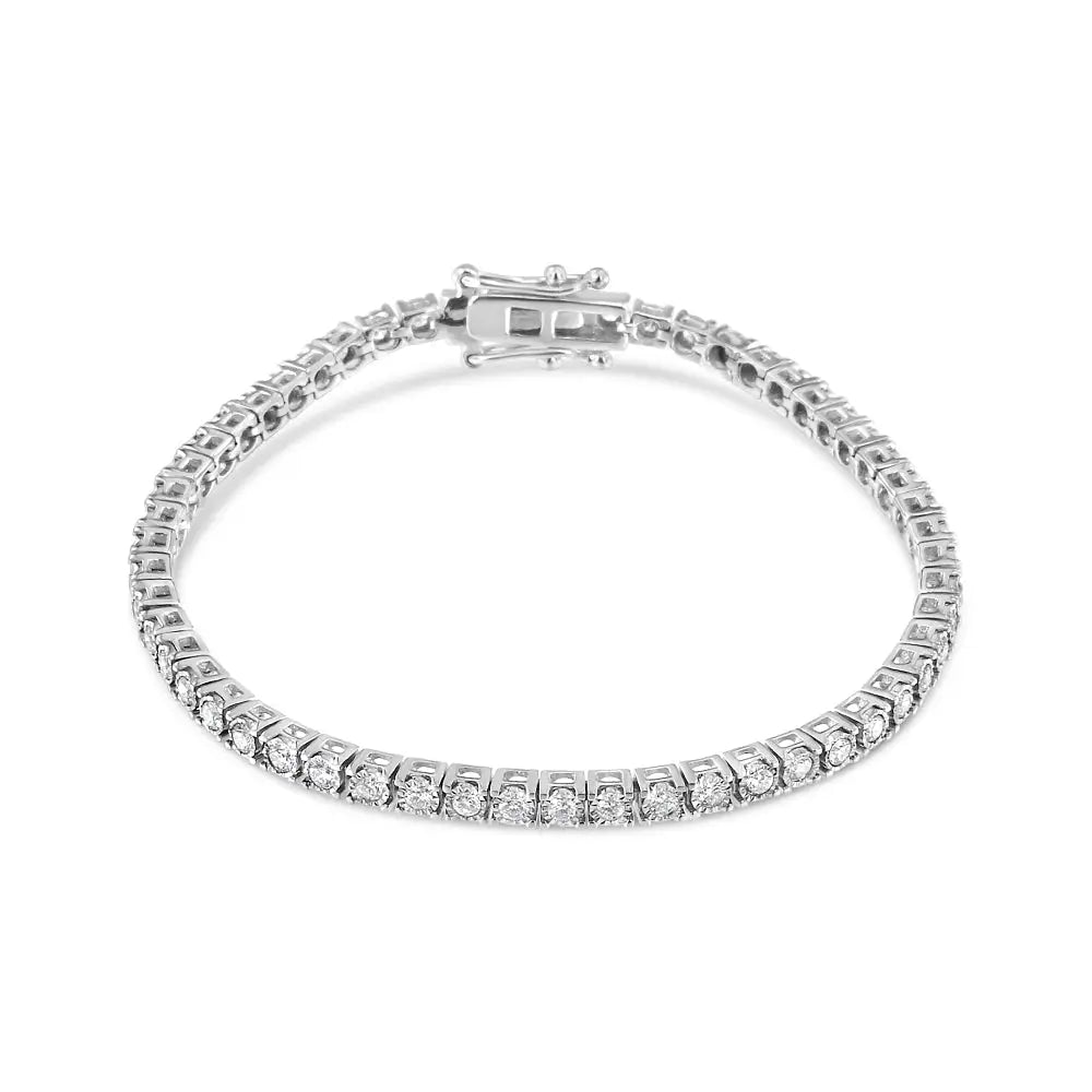 Radiant 14k White Gold 2.0 Cttw Miracle Set Round-cut Lab Grown Diamond