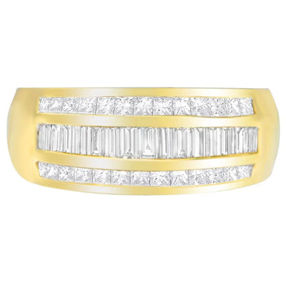 Radiant 14k Yellow Gold Baguette-cut Diamond Ring H-i Elegance - Rings/fashion/