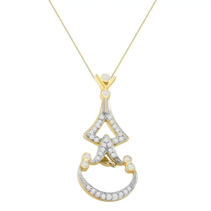 Radiant 14k Yellow Gold Diamond Pendant Necklace with 1/3 Cttw