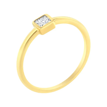 Radiant 14k Yellow Gold Diamond Promise Ring with Miracle Set Design