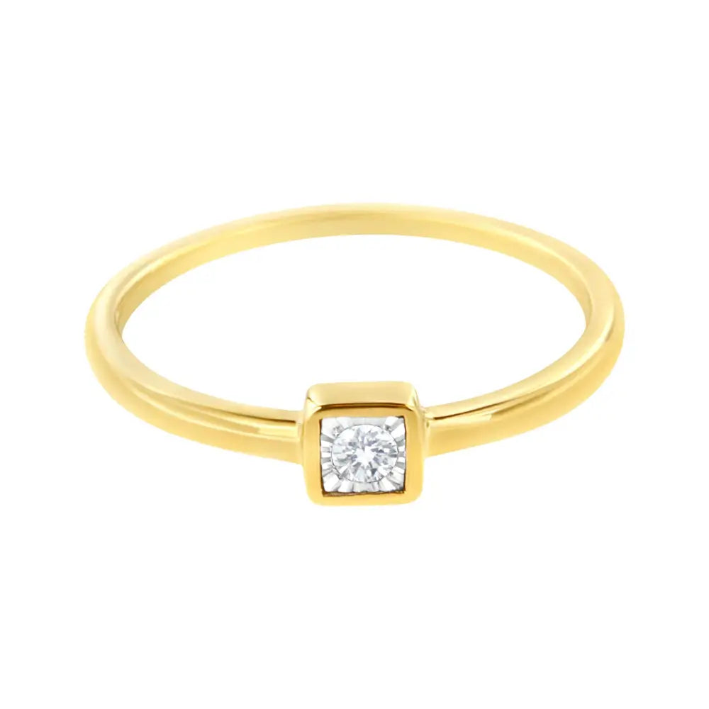 Radiant 14k Yellow Gold Diamond Promise Ring with Miracle Set Design