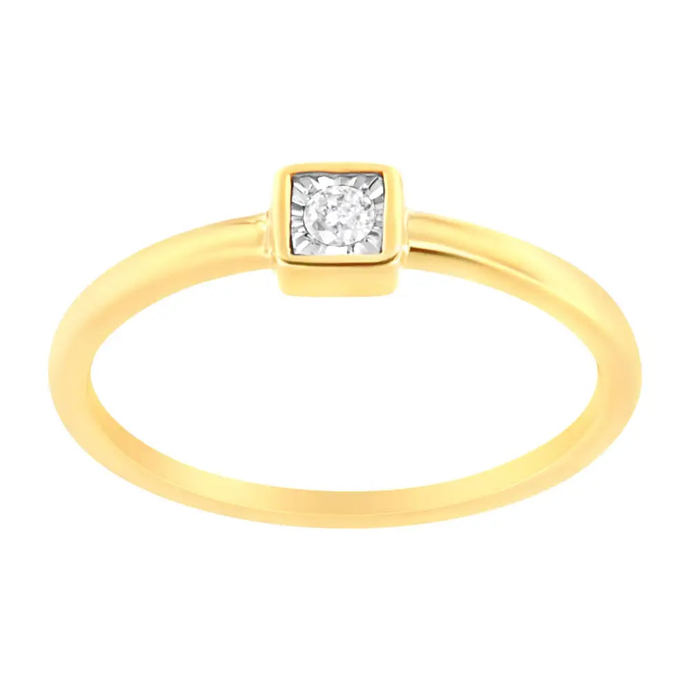 Radiant 14k Yellow Gold Diamond Promise Ring with Miracle Set Design