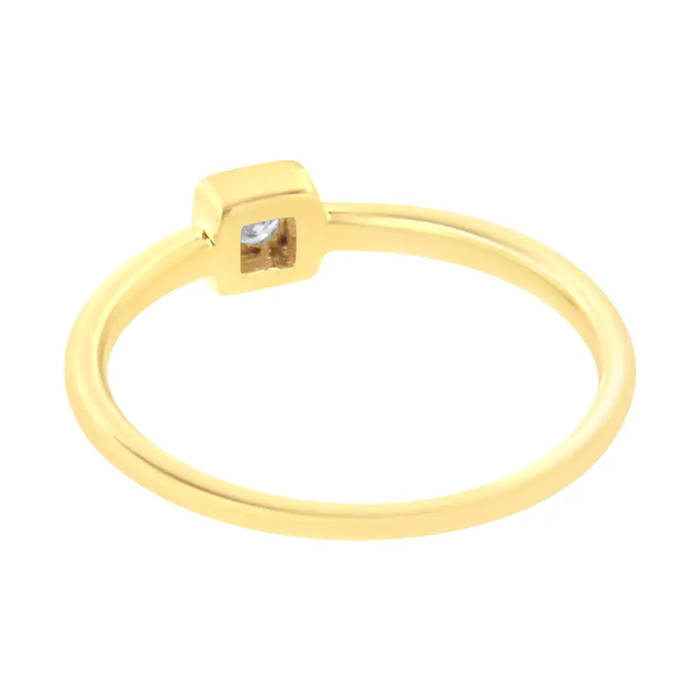 Radiant 14k Yellow Gold Diamond Promise Ring with Miracle Set Design