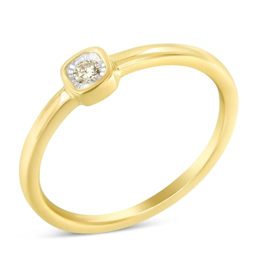 Radiant 14k Yellow Gold Plated Carat Diamond Square Cushion Promise Ring