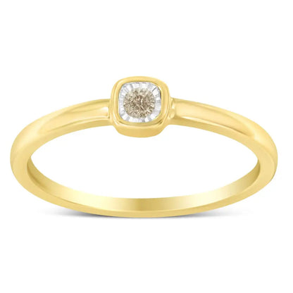 Radiant 14k Yellow Gold Plated Carat Diamond Square Cushion Promise Ring