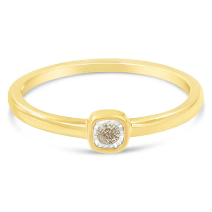 Radiant 14k Yellow Gold Plated Carat Diamond Square Cushion Promise Ring