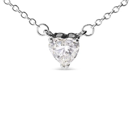 Radiant Lab Grown Diamond Heart Shape Solitaire Pendant Necklace