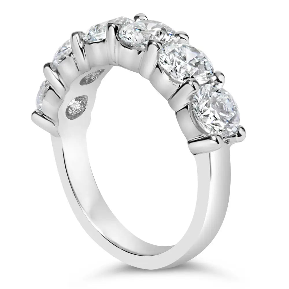 Radiant Lab-grown Diamond Shared Prong 14k White Gold Band Ring