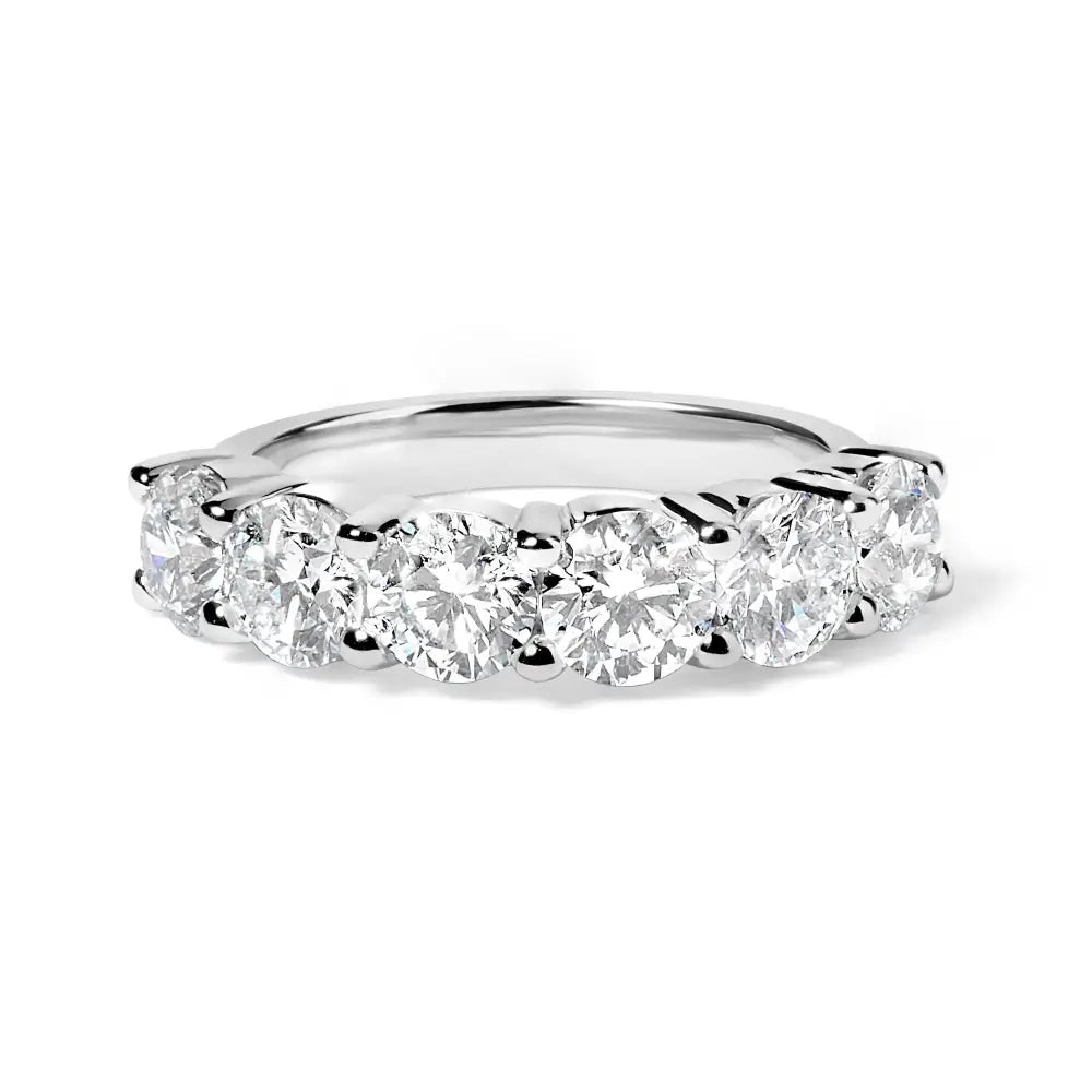 Radiant Lab-grown Diamond Shared Prong 14k White Gold Band Ring