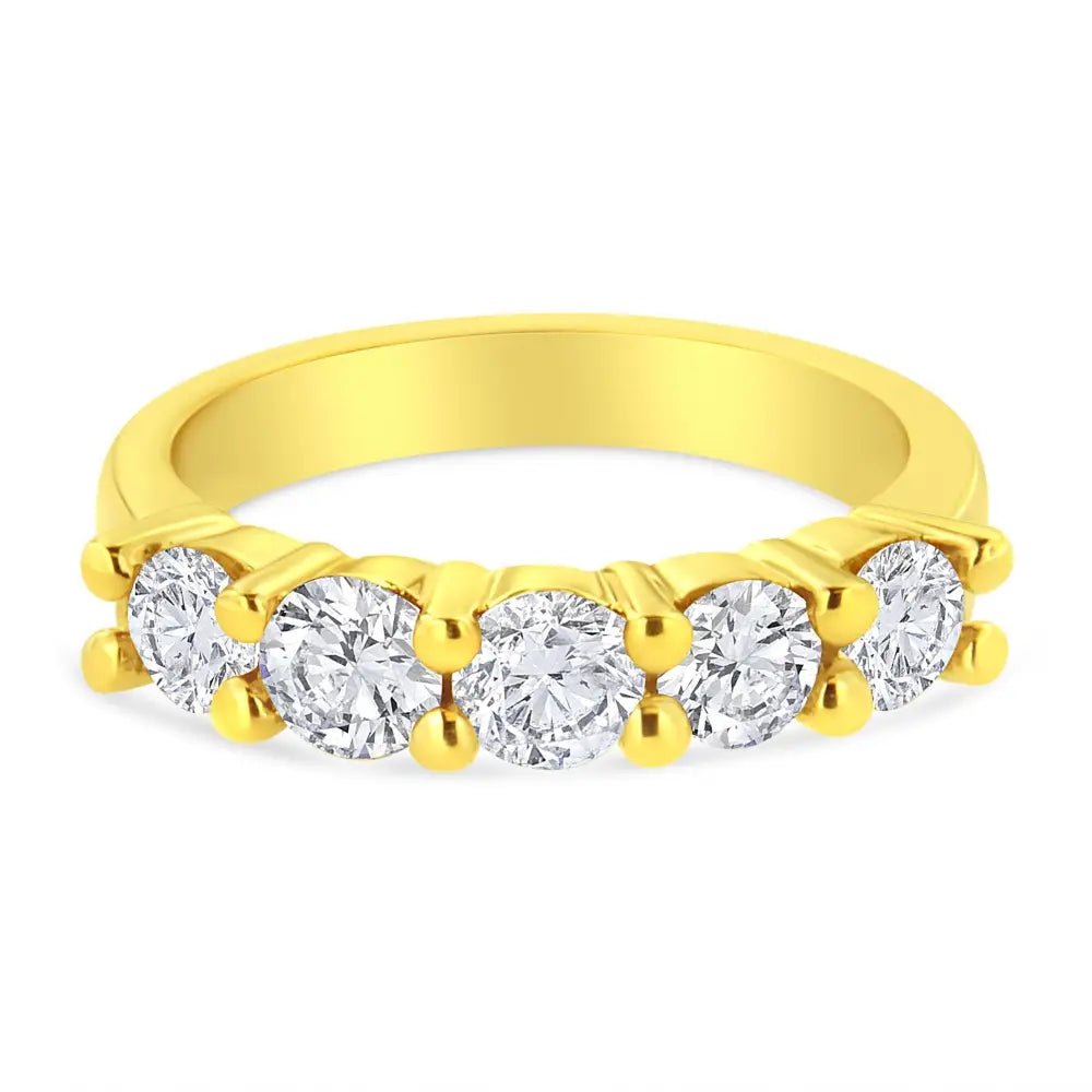 Radiate Elegance with 14k Yellow Gold Plated Cttw Shared Prong Ring